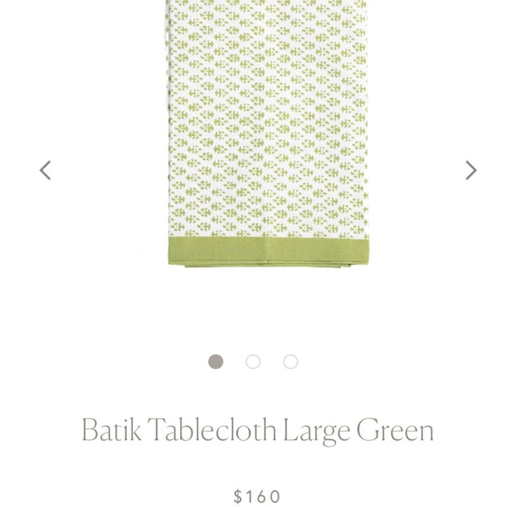 Amanda Lindroth Batik Large Tablecloth Green